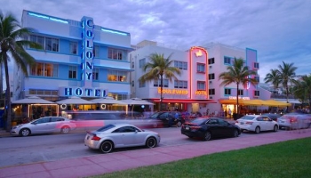 Art deco hotels along Ocean Drive Miami Beach