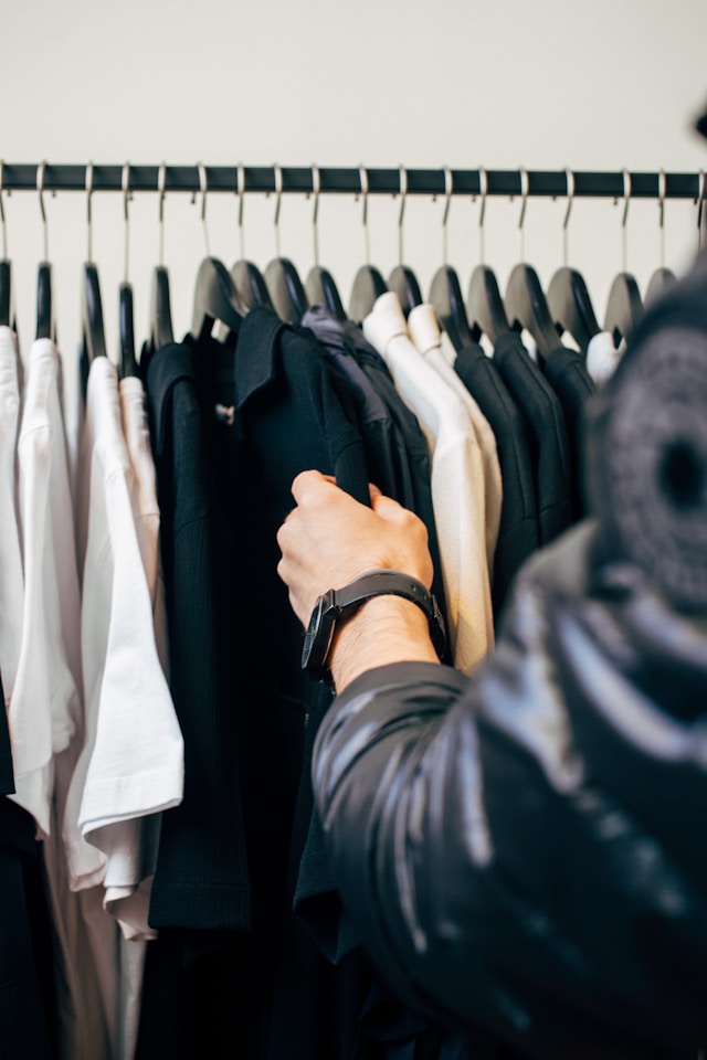 man shopping for suit