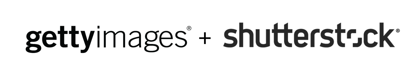 Getty Images + Shutterstock merger logo