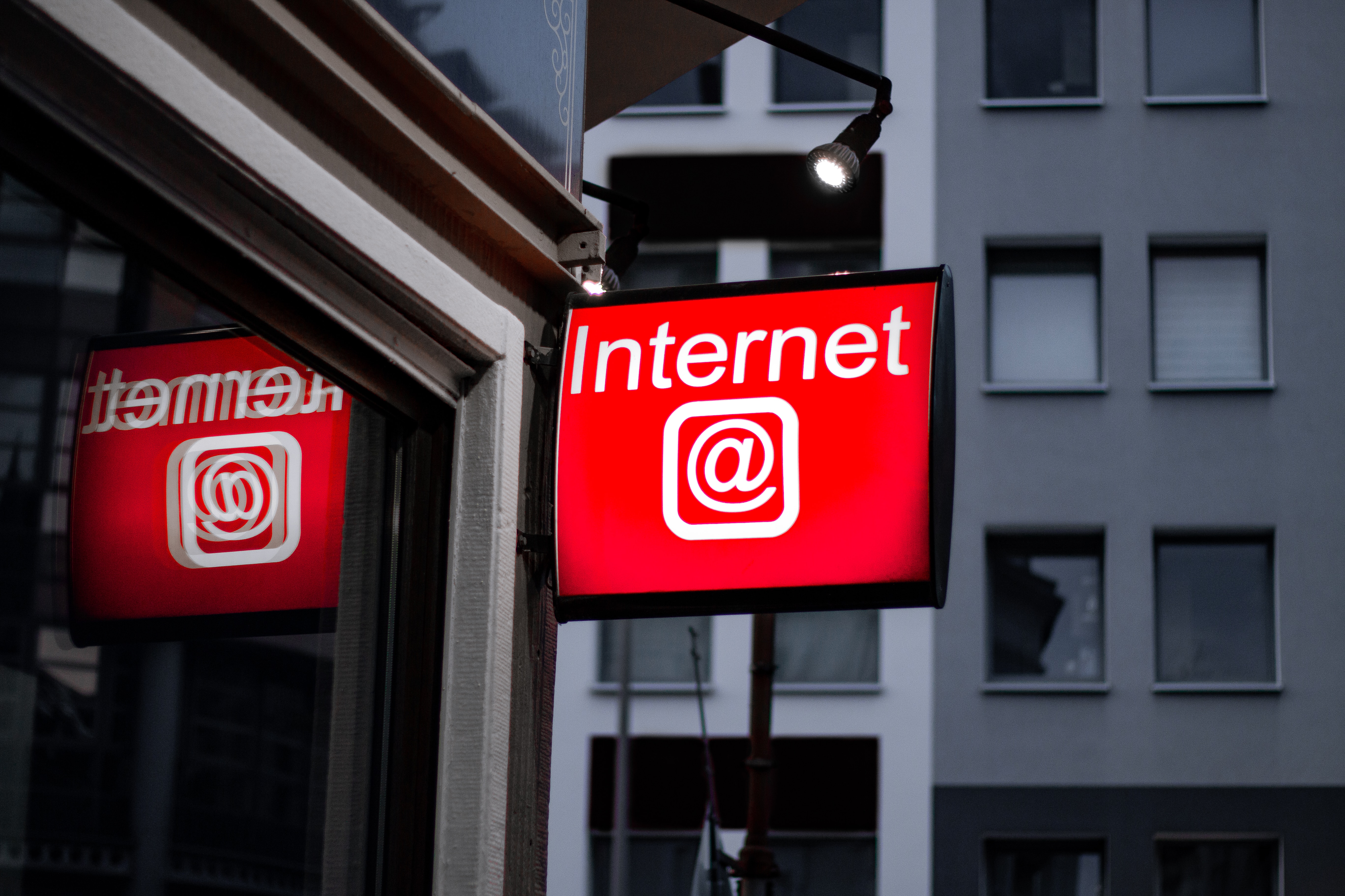 Sign for Internet cafe