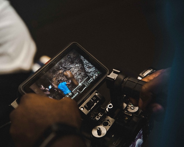 Director sifts through raw camera footage