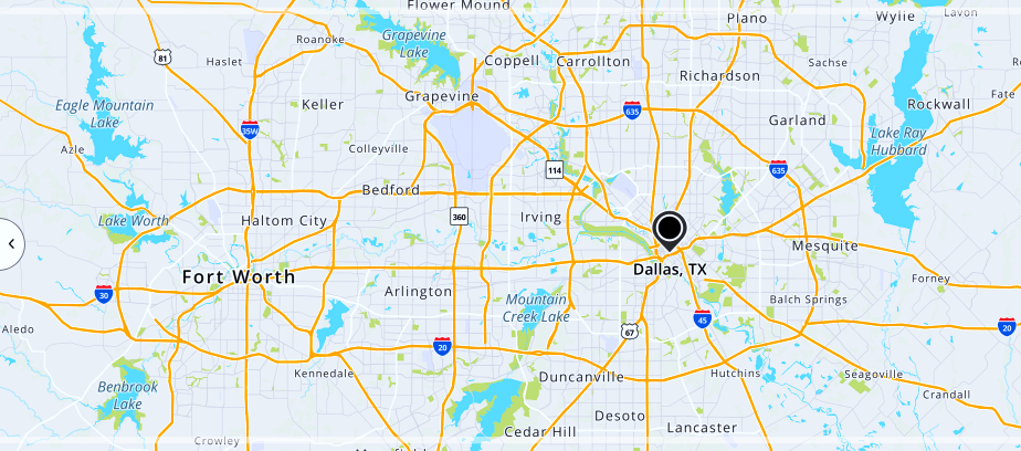 DFW Metroplex map